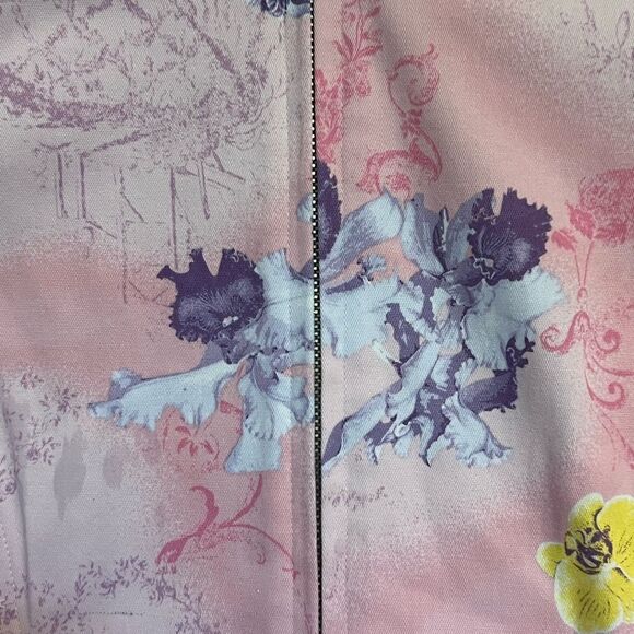 Erin London Vintage Pink Floral Zip Jacket Sz M - Picture 4 of 8